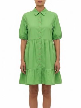 Green Button-Front 1/2 Sleeve Dress never worn
